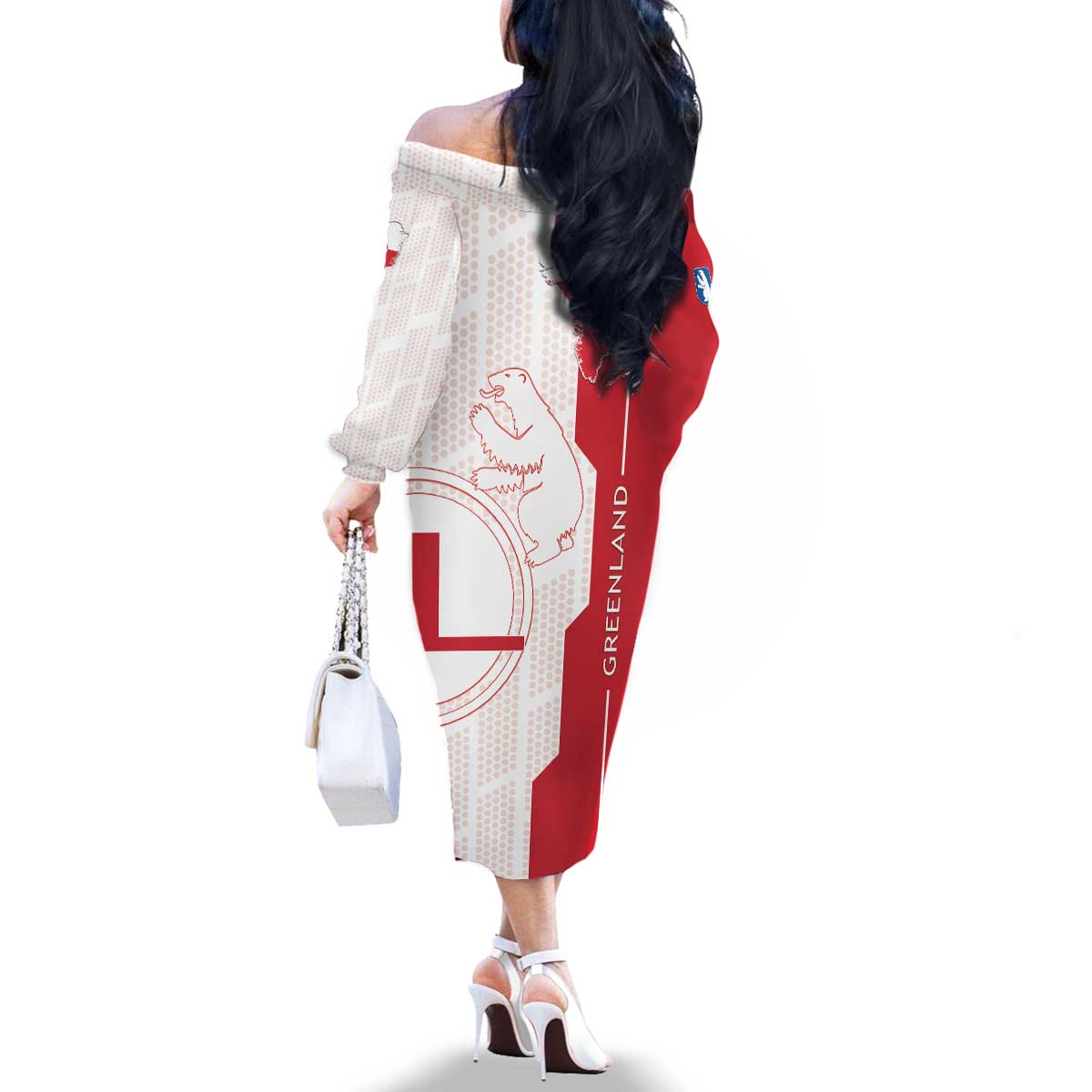 Greenland Family Matching Off The Shoulder Long Sleeve Dress and Hawaiian Shirt Coat Of Arms Unique Style