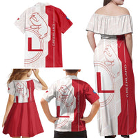 Greenland Family Matching Off Shoulder Maxi Dress and Hawaiian Shirt Coat Of Arms Unique Style