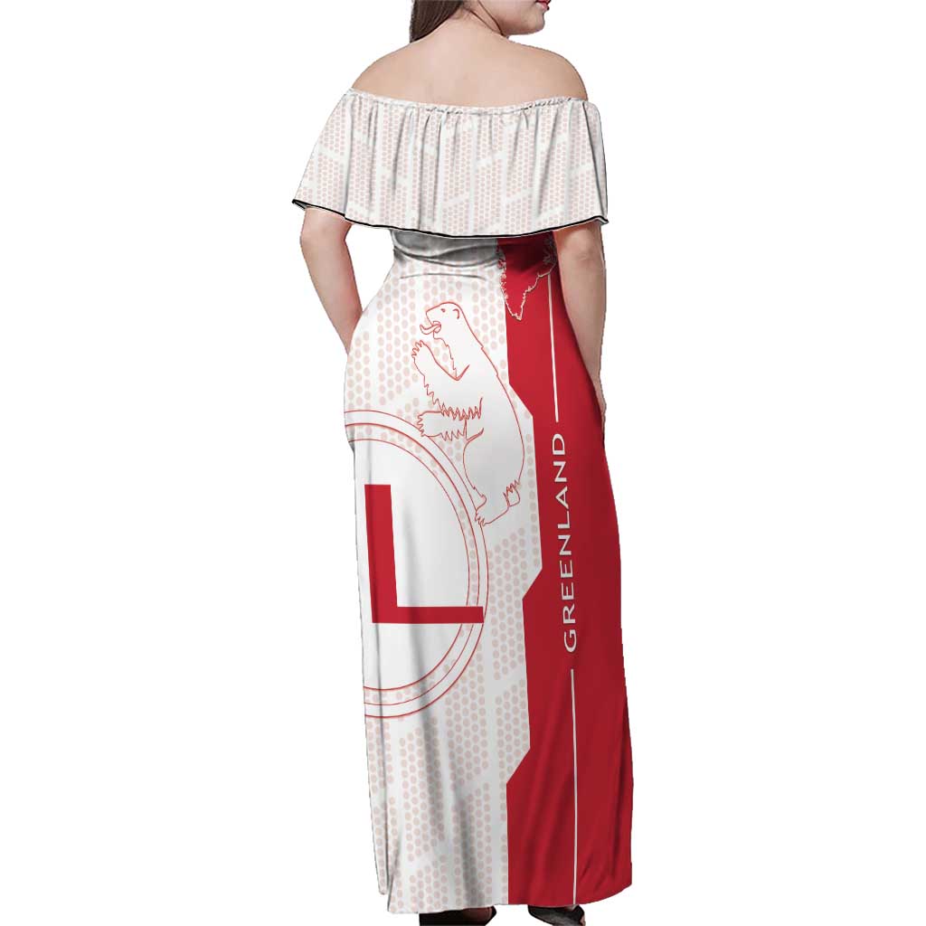 Greenland Family Matching Off Shoulder Maxi Dress and Hawaiian Shirt Coat Of Arms Unique Style