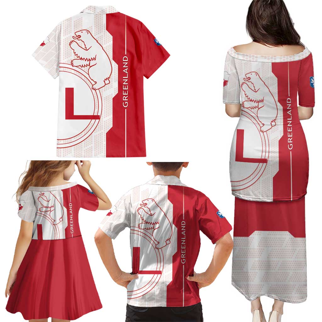 Greenland Family Matching Puletasi and Hawaiian Shirt Coat Of Arms Unique Style