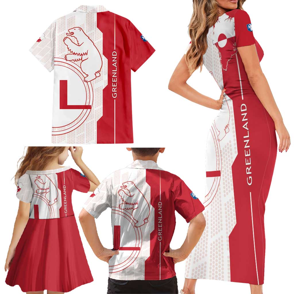 Greenland Family Matching Short Sleeve Bodycon Dress and Hawaiian Shirt Coat Of Arms Unique Style