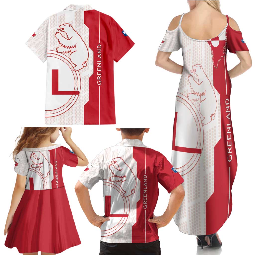Greenland Family Matching Summer Maxi Dress and Hawaiian Shirt Coat Of Arms Unique Style