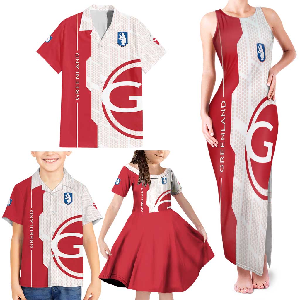 Greenland Family Matching Tank Maxi Dress and Hawaiian Shirt Coat Of Arms Unique Style