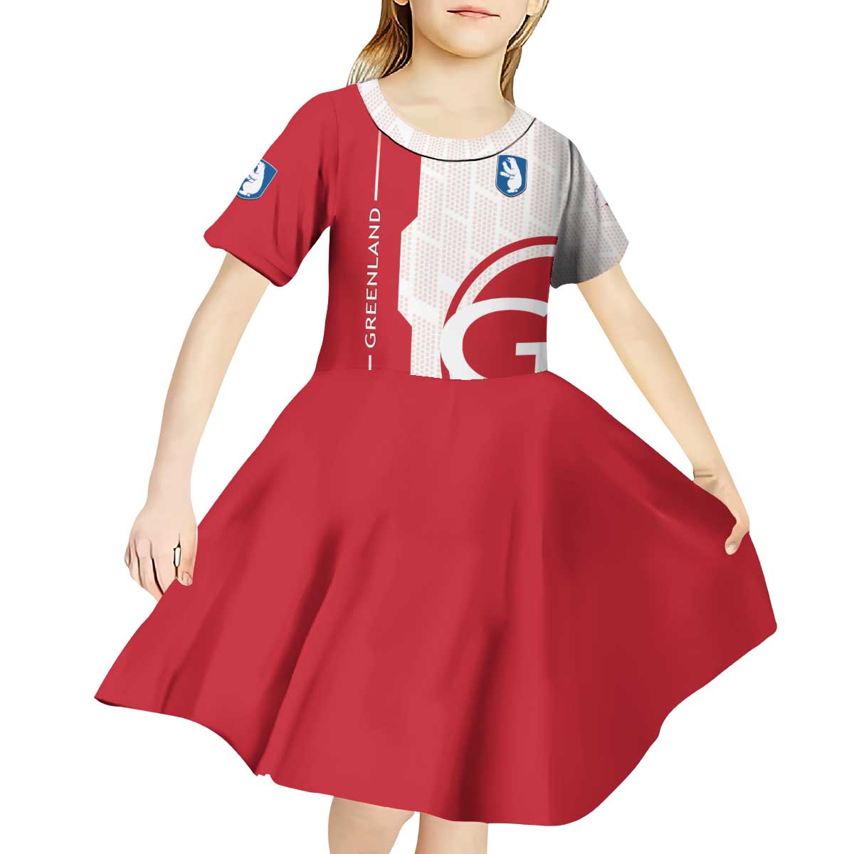 Greenland Kid Short Sleeve Dress Coat Of Arms Unique Style