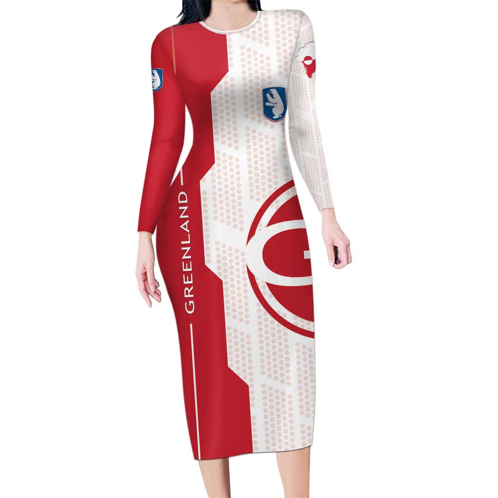 Greenland Long Sleeve Bodycon Dress Coat Of Arms Unique Style