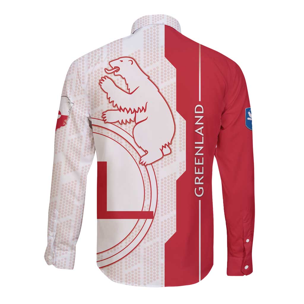 Greenland Long Sleeve Button Shirt Coat Of Arms Unique Style