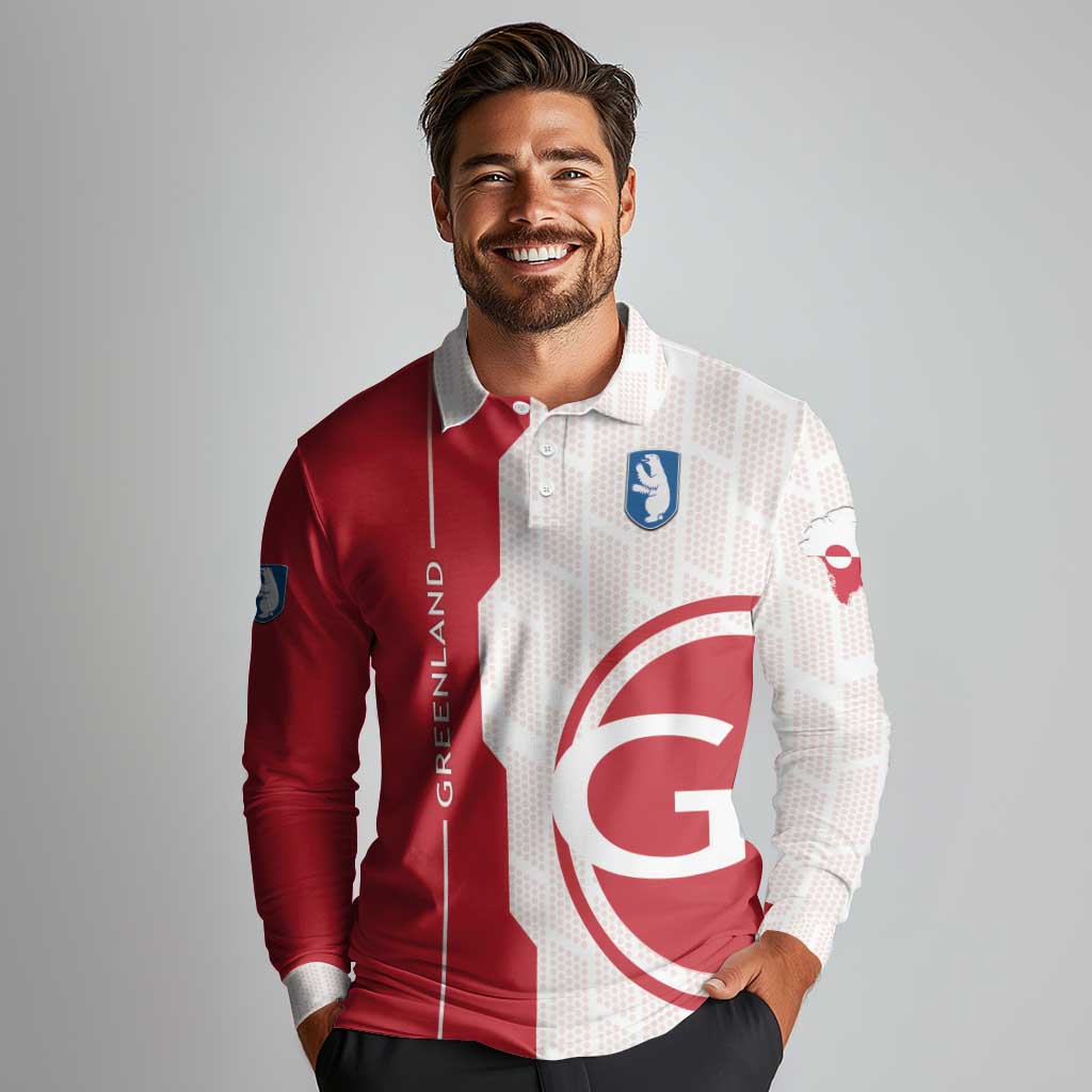 Greenland Long Sleeve Polo Shirt Coat Of Arms Unique Style