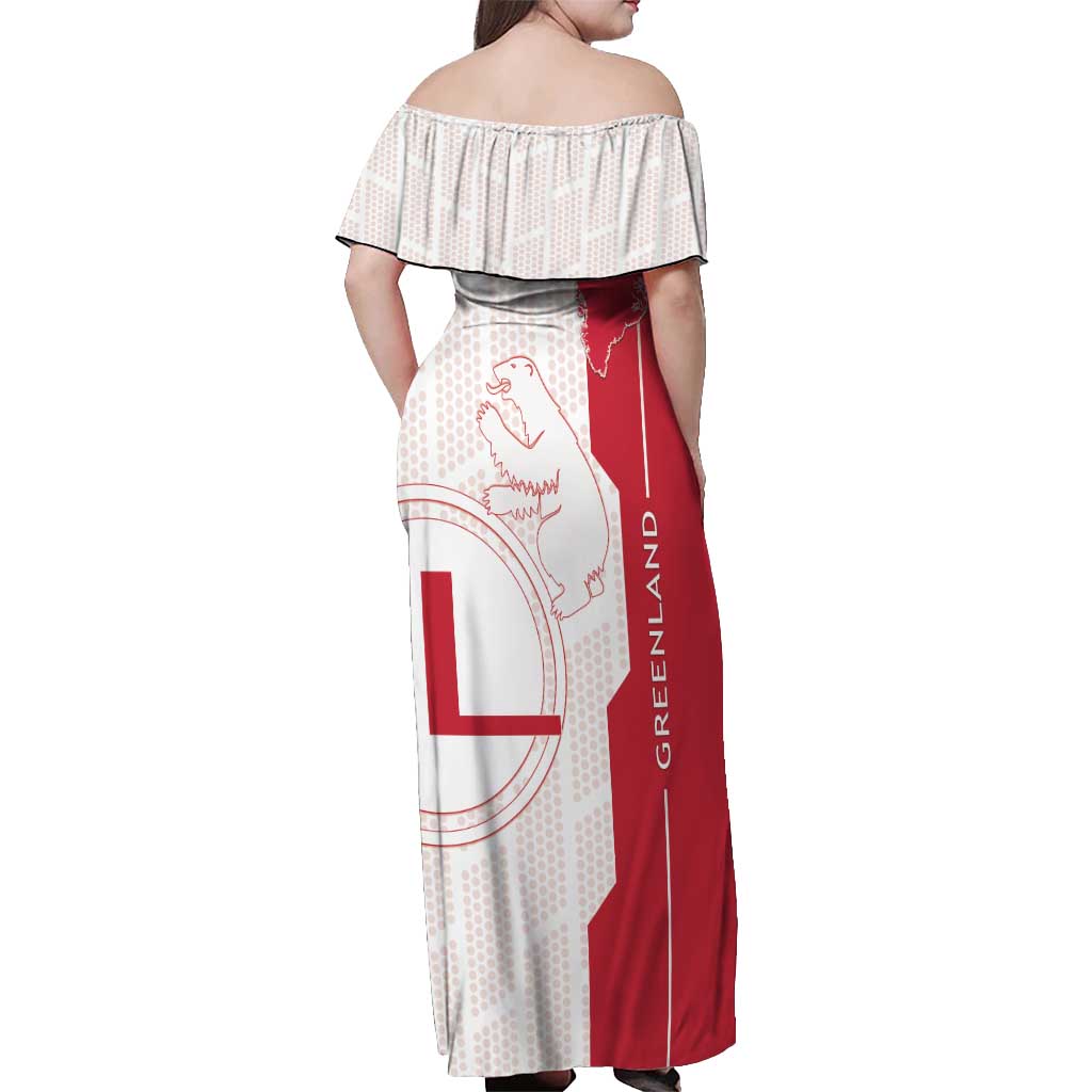 Greenland Off Shoulder Maxi Dress Coat Of Arms Unique Style