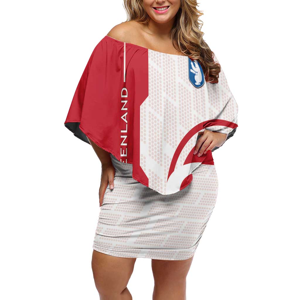 Greenland Off Shoulder Short Dress Coat Of Arms Unique Style