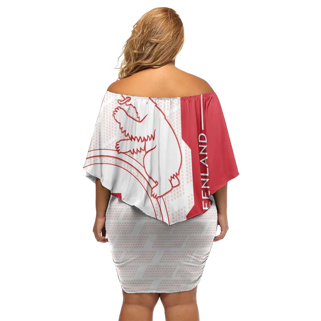 Greenland Off Shoulder Short Dress Coat Of Arms Unique Style