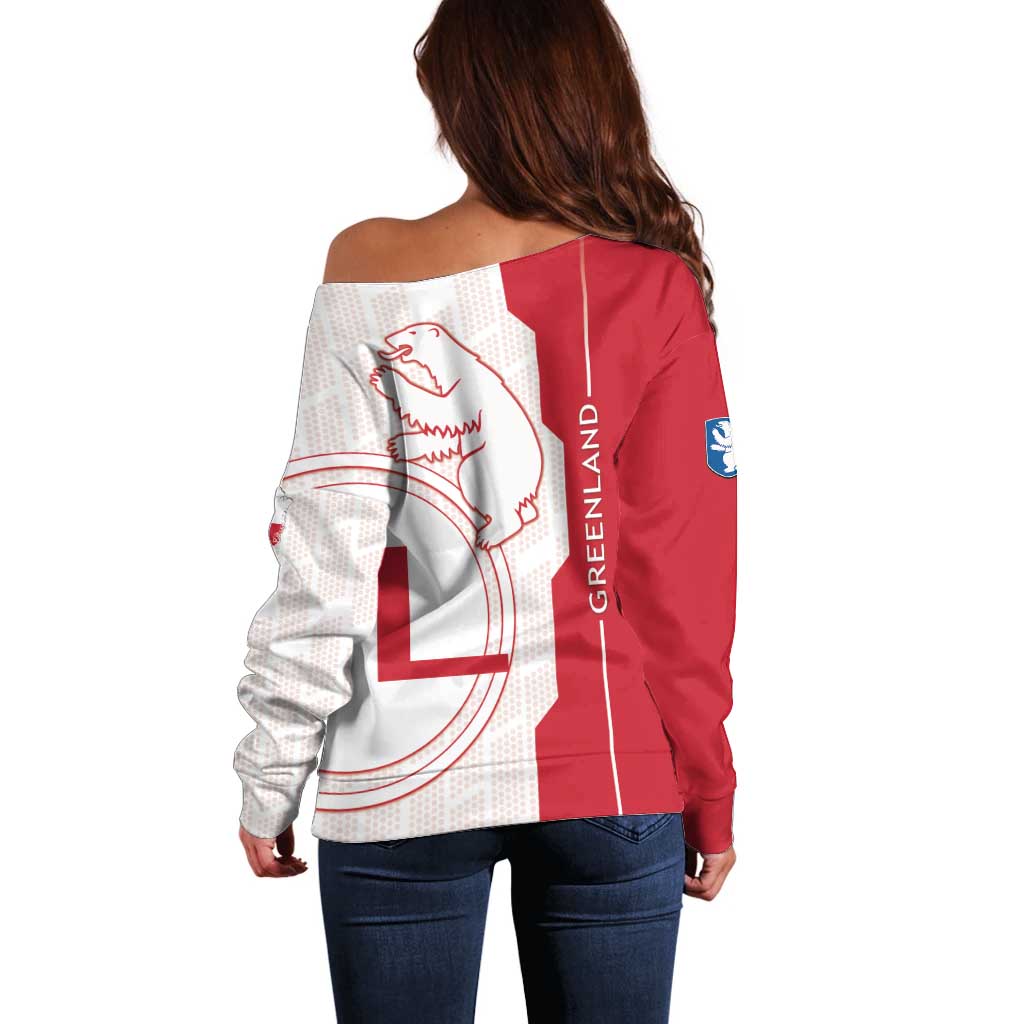 Greenland Off Shoulder Sweater Coat Of Arms Unique Style