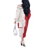 Greenland Off The Shoulder Long Sleeve Dress Coat Of Arms Unique Style