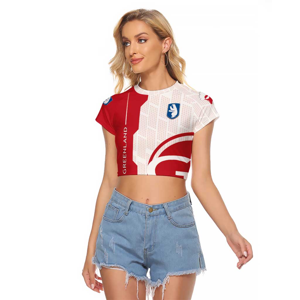 Greenland Raglan Cropped T Shirt Coat Of Arms Unique Style