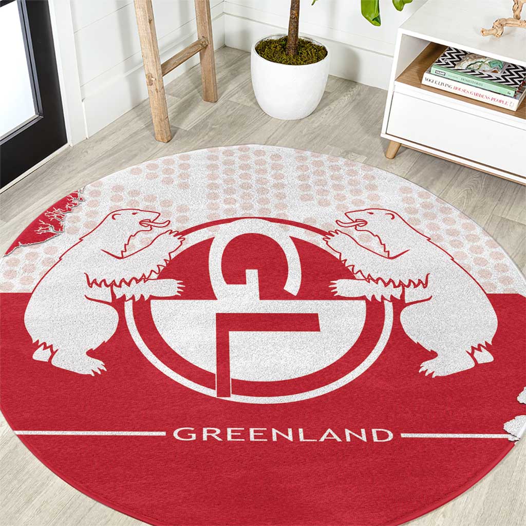 Greenland Round Carpet Coat Of Arms Unique Style