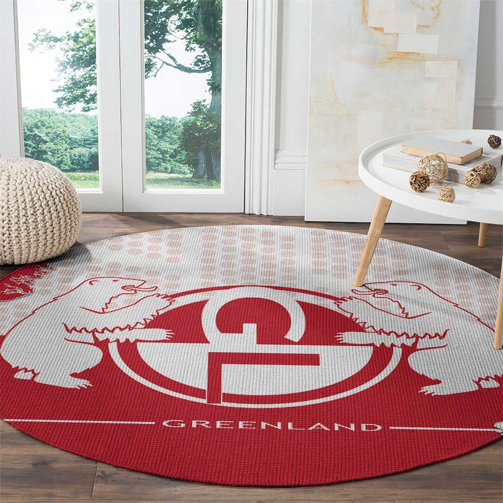 Greenland Round Carpet Coat Of Arms Unique Style