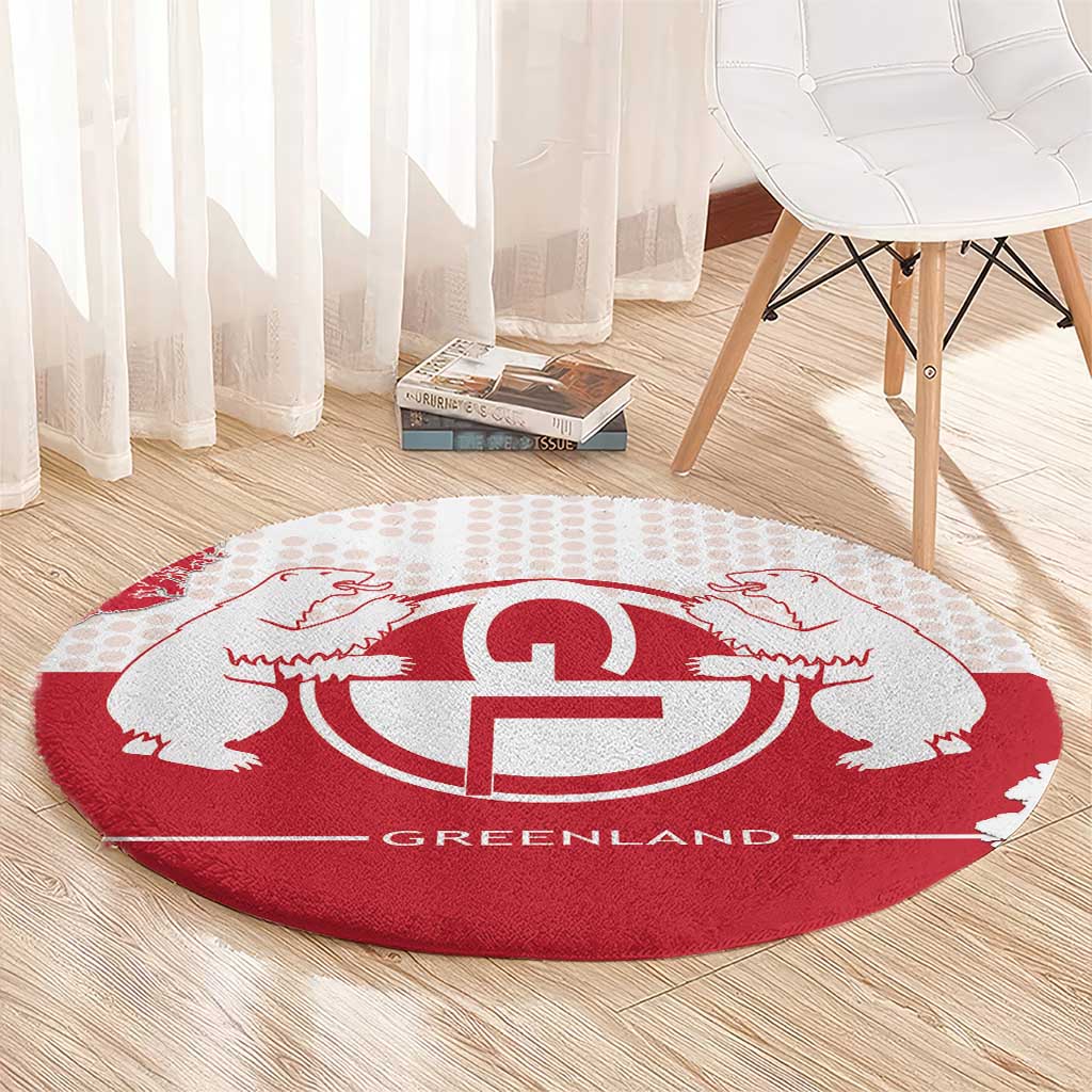 Greenland Round Carpet Coat Of Arms Unique Style
