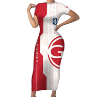 Greenland Short Sleeve Bodycon Dress Coat Of Arms Unique Style