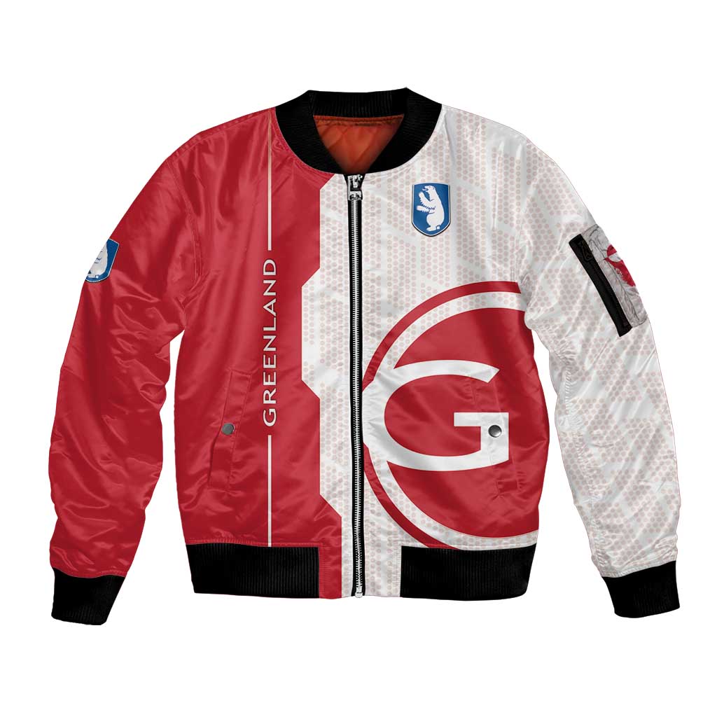 Greenland Sleeve Zip Bomber Jacket Coat Of Arms Unique Style
