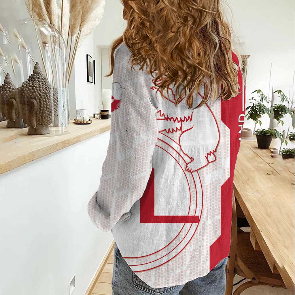 Greenland Women Casual Shirt Coat Of Arms Unique Style