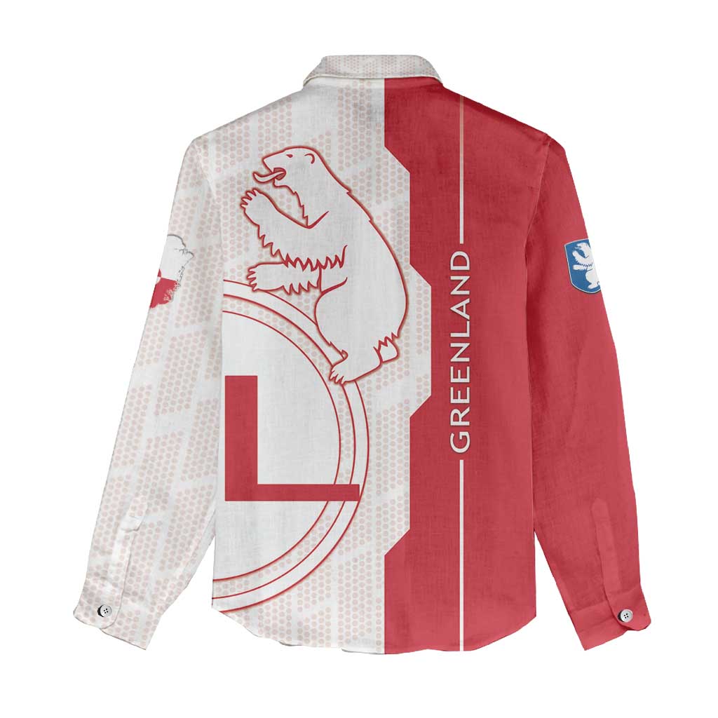 Greenland Women Casual Shirt Coat Of Arms Unique Style