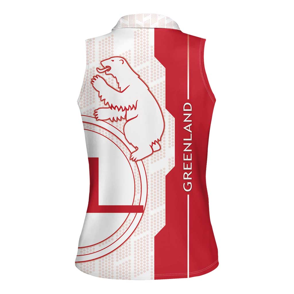 Greenland Women Sleeveless Polo Shirt Coat Of Arms Unique Style