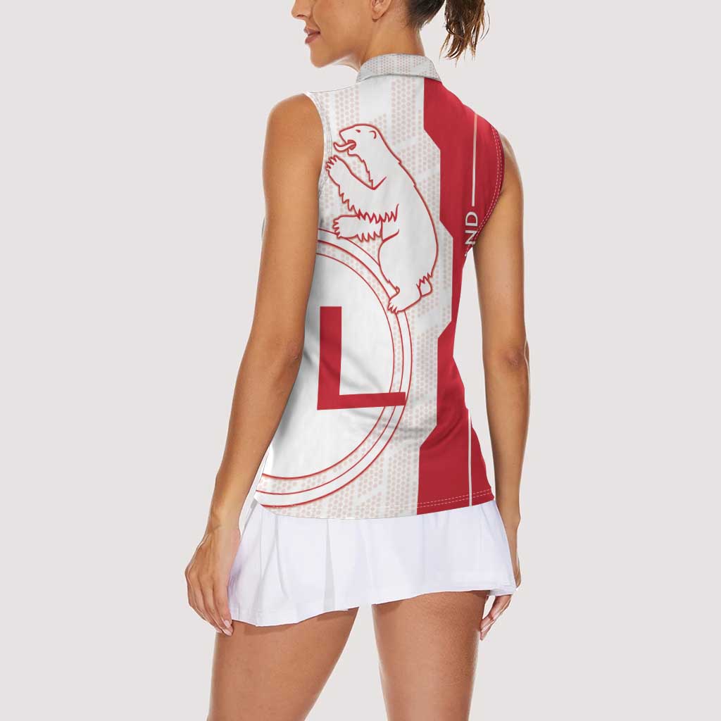 Greenland Women Sleeveless Polo Shirt Coat Of Arms Unique Style
