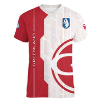 Greenland Women V-Neck T-Shirt Coat Of Arms Unique Style