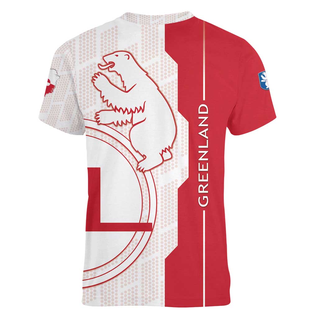 Greenland Women V-Neck T-Shirt Coat Of Arms Unique Style