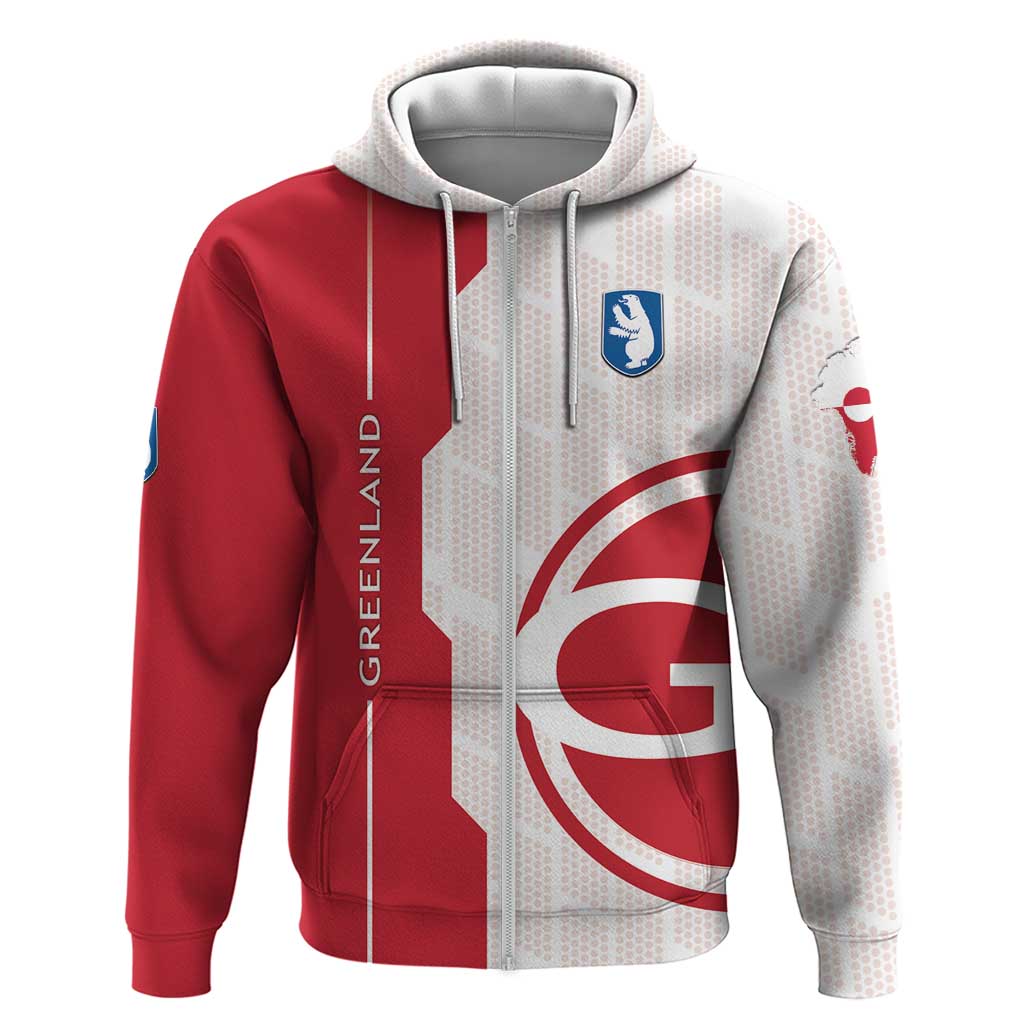 Greenland Zip Hoodie Coat Of Arms Unique Style