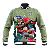 Costa Rica Baseball Jacket Pura Vida Dabbing Sloth