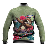 Costa Rica Baseball Jacket Pura Vida Dabbing Sloth