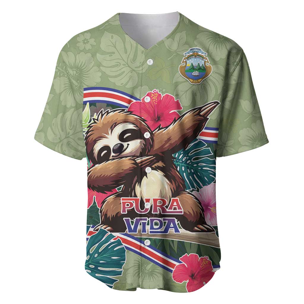 Costa Rica Baseball Jersey Pura Vida Dabbing Sloth