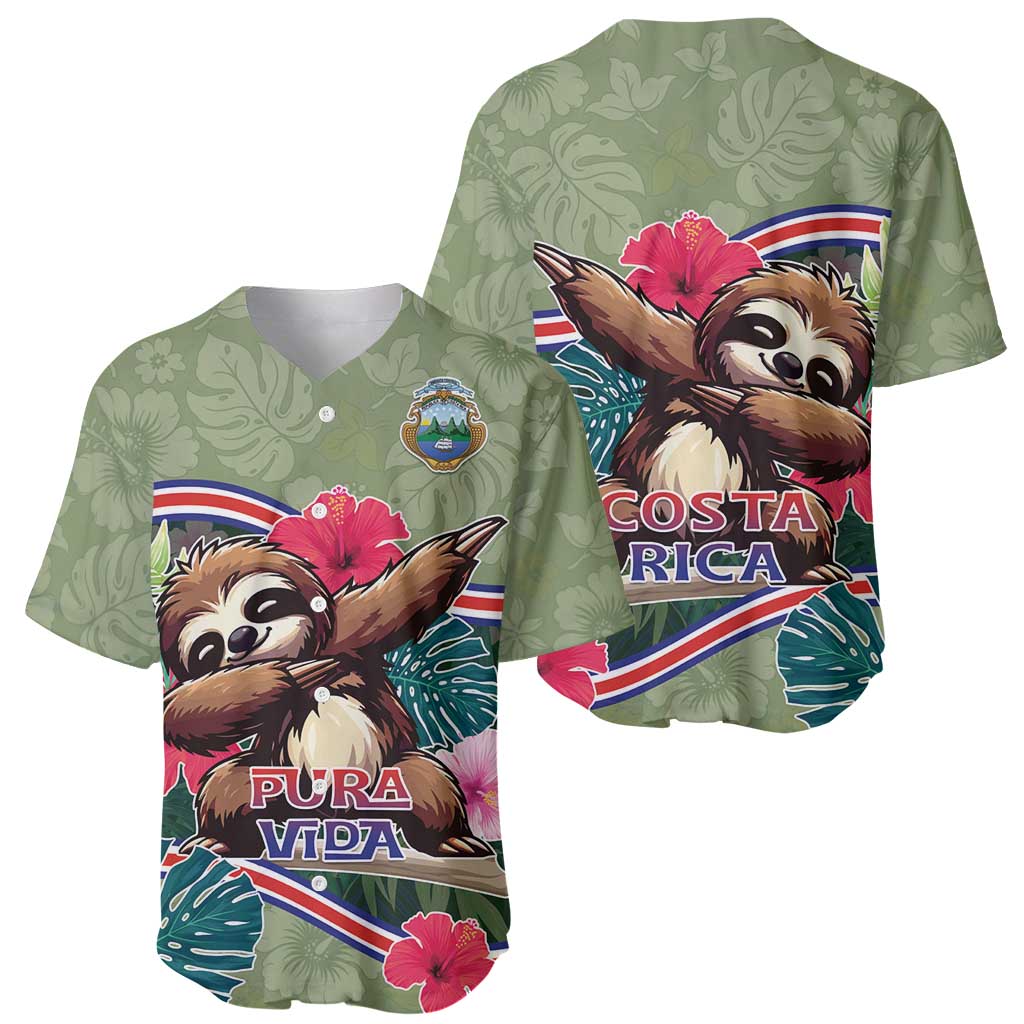 Costa Rica Baseball Jersey Pura Vida Dabbing Sloth