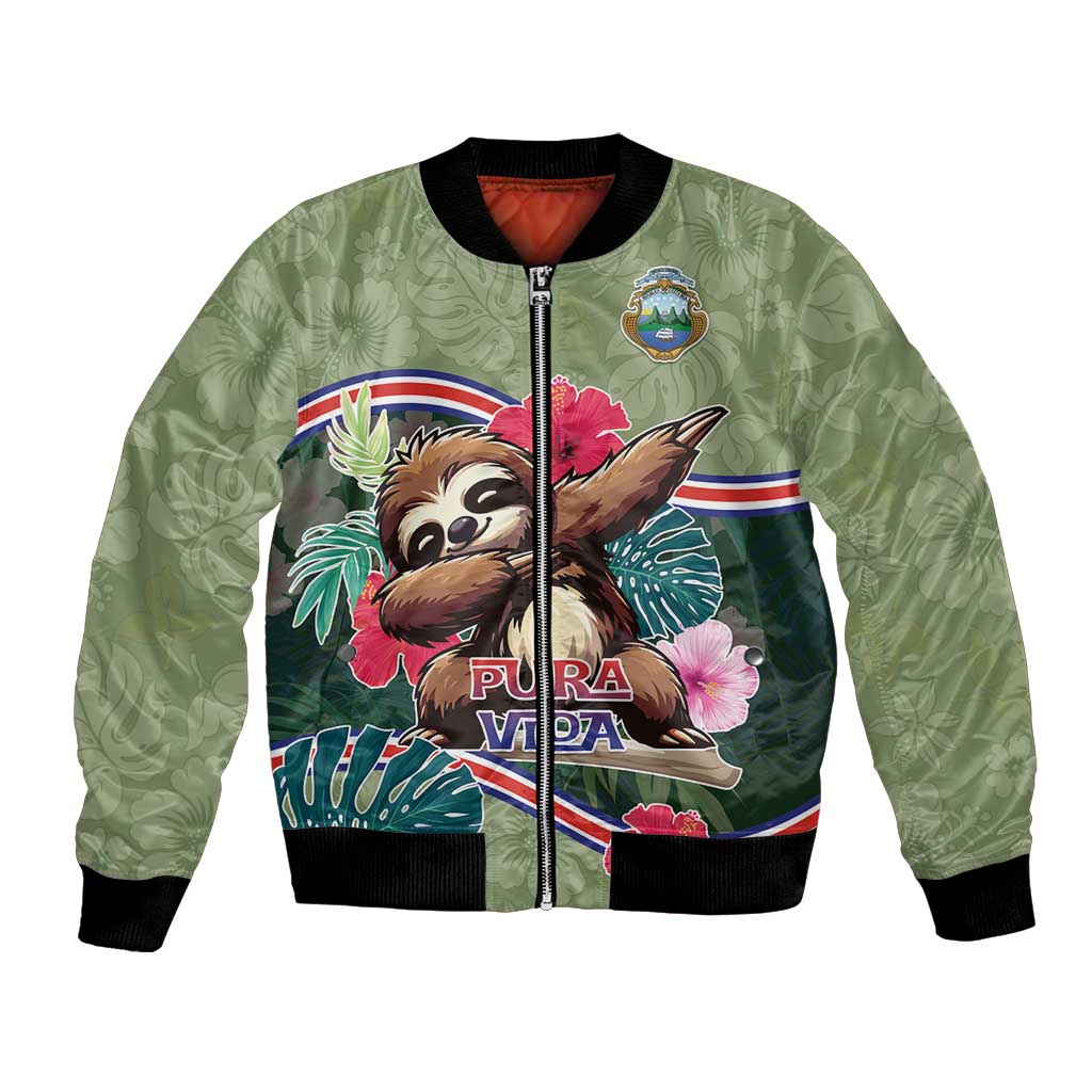 Costa Rica Bomber Jacket Pura Vida Dabbing Sloth