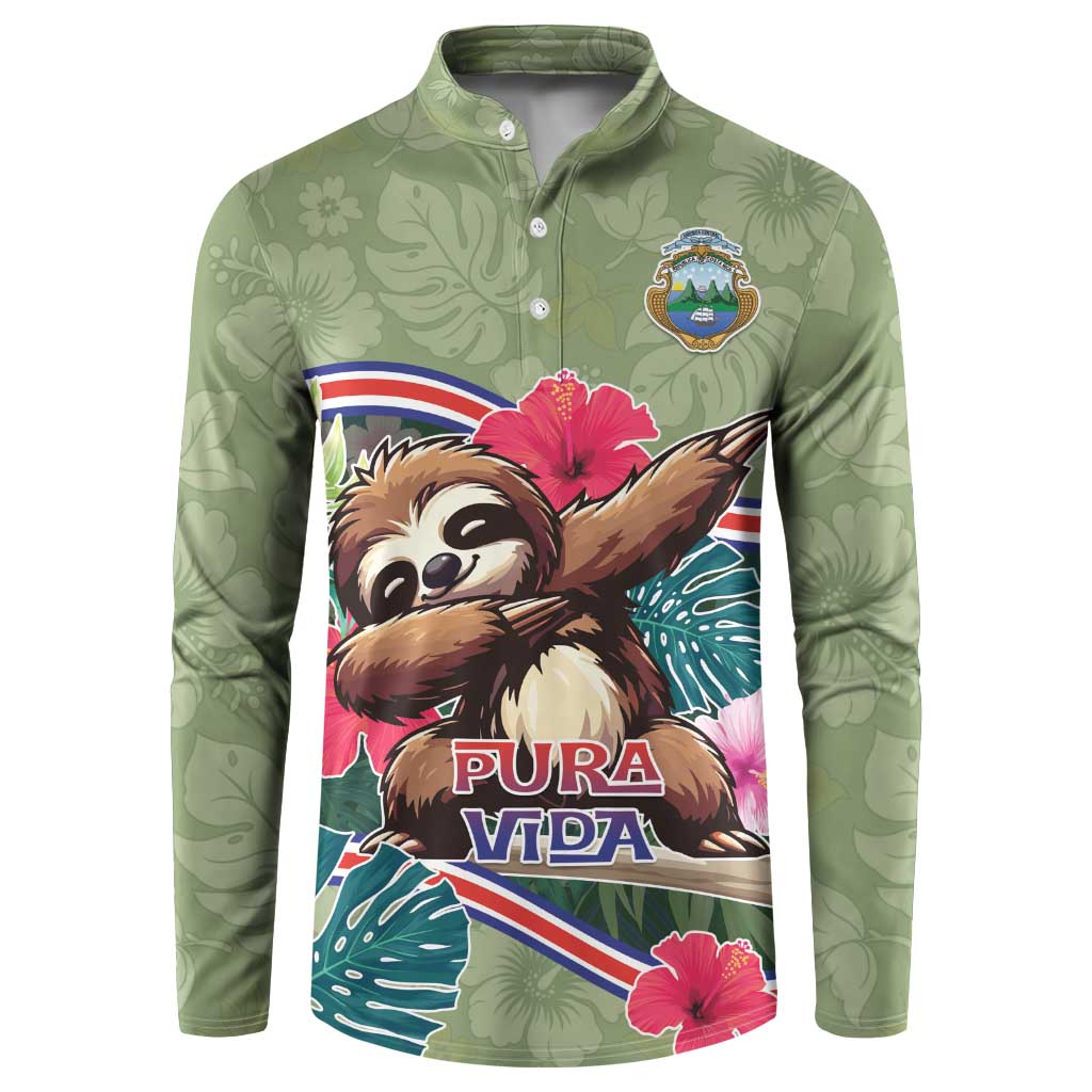 Costa Rica Button Sweatshirt Pura Vida Dabbing Sloth