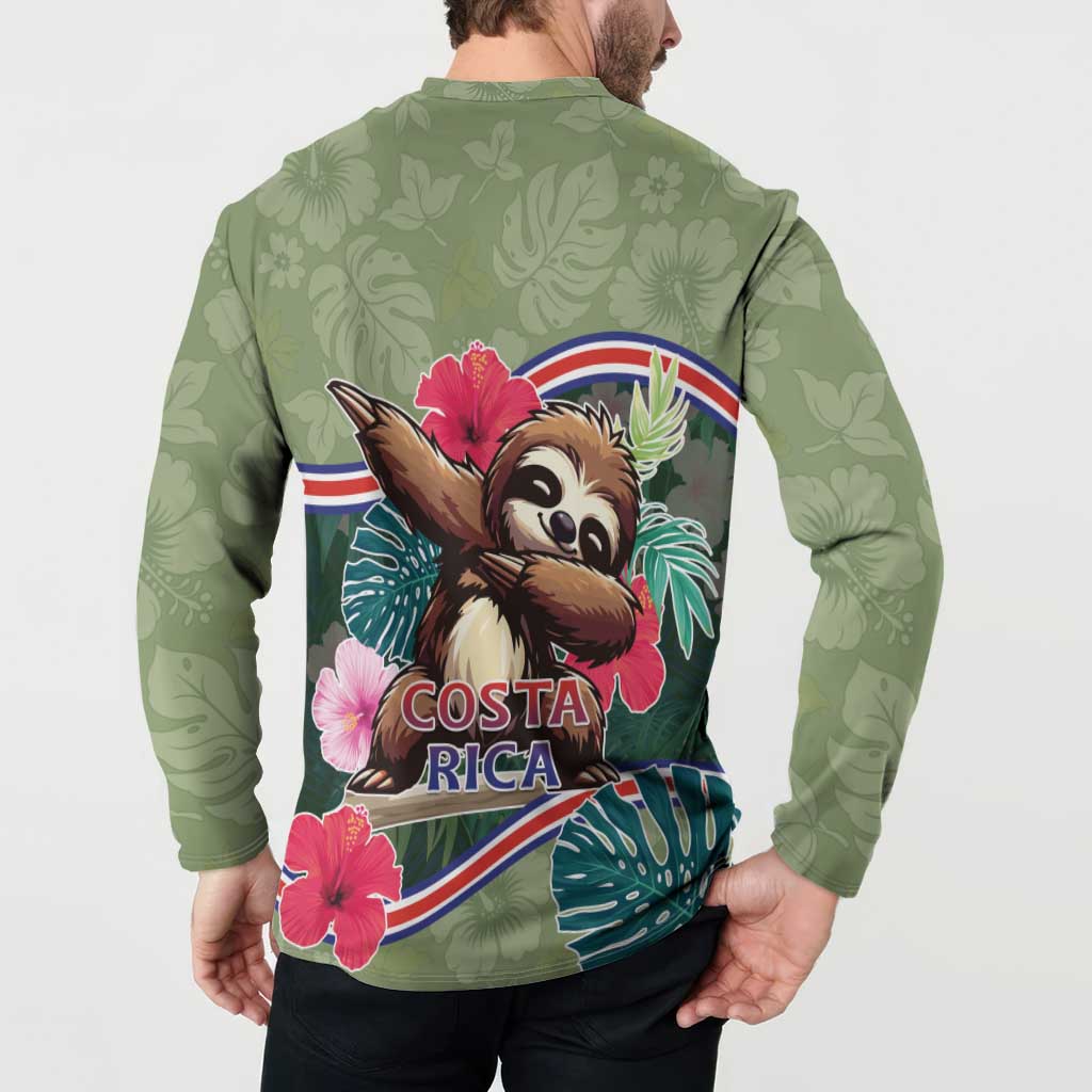 Costa Rica Button Sweatshirt Pura Vida Dabbing Sloth
