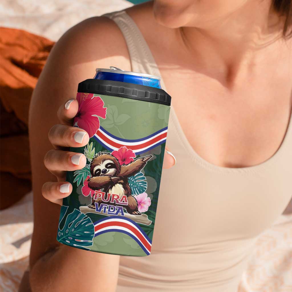 Costa Rica 4 in 1 Can Cooler Tumbler Pura Vida Dabbing Sloth