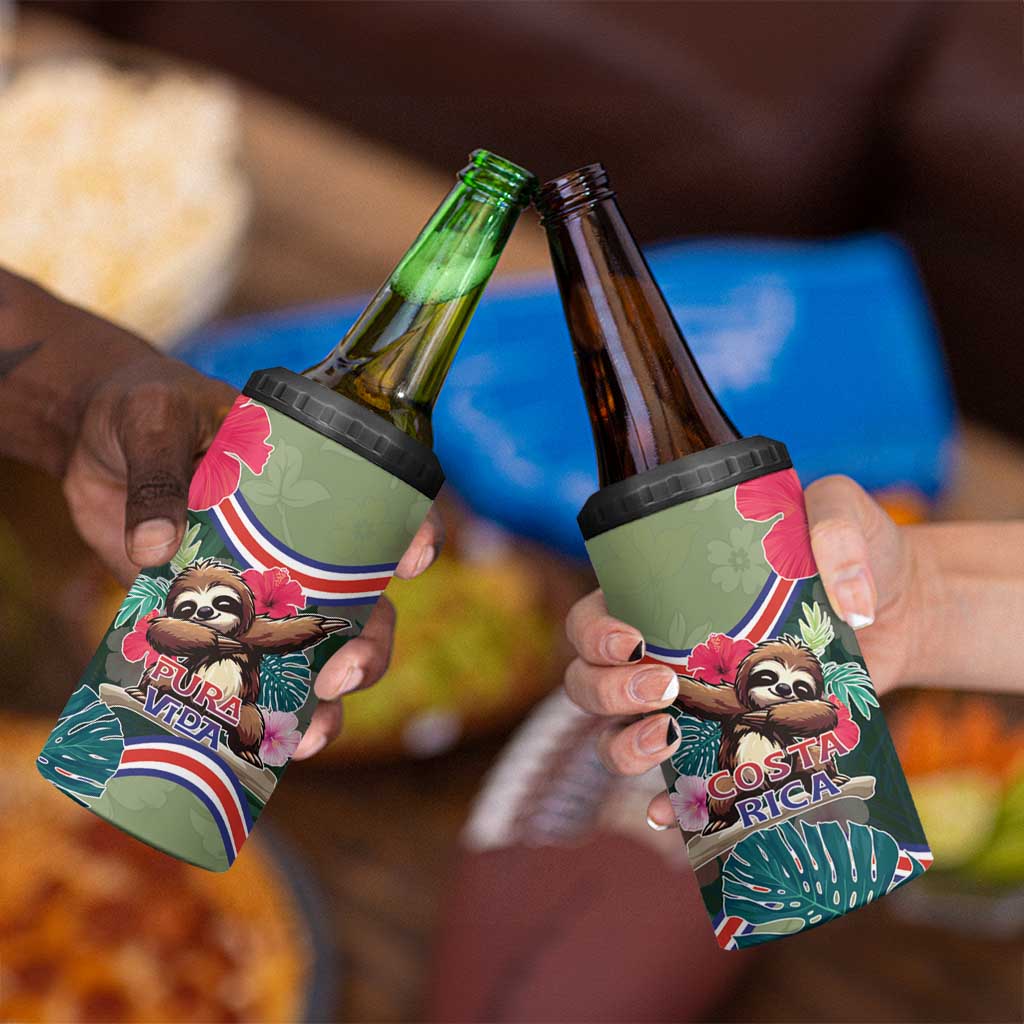 Costa Rica 4 in 1 Can Cooler Tumbler Pura Vida Dabbing Sloth