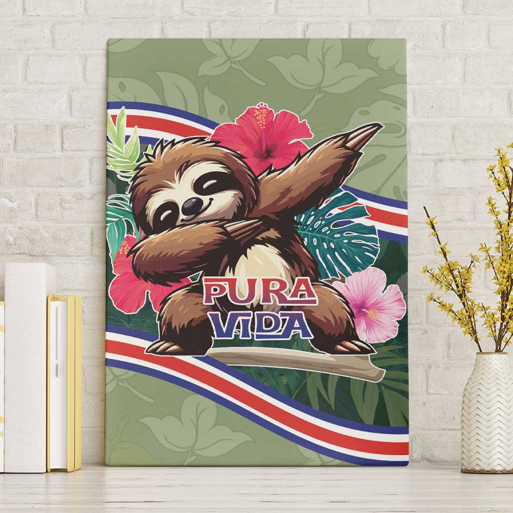 Costa Rica Canvas Wall Art Pura Vida Dabbing Sloth