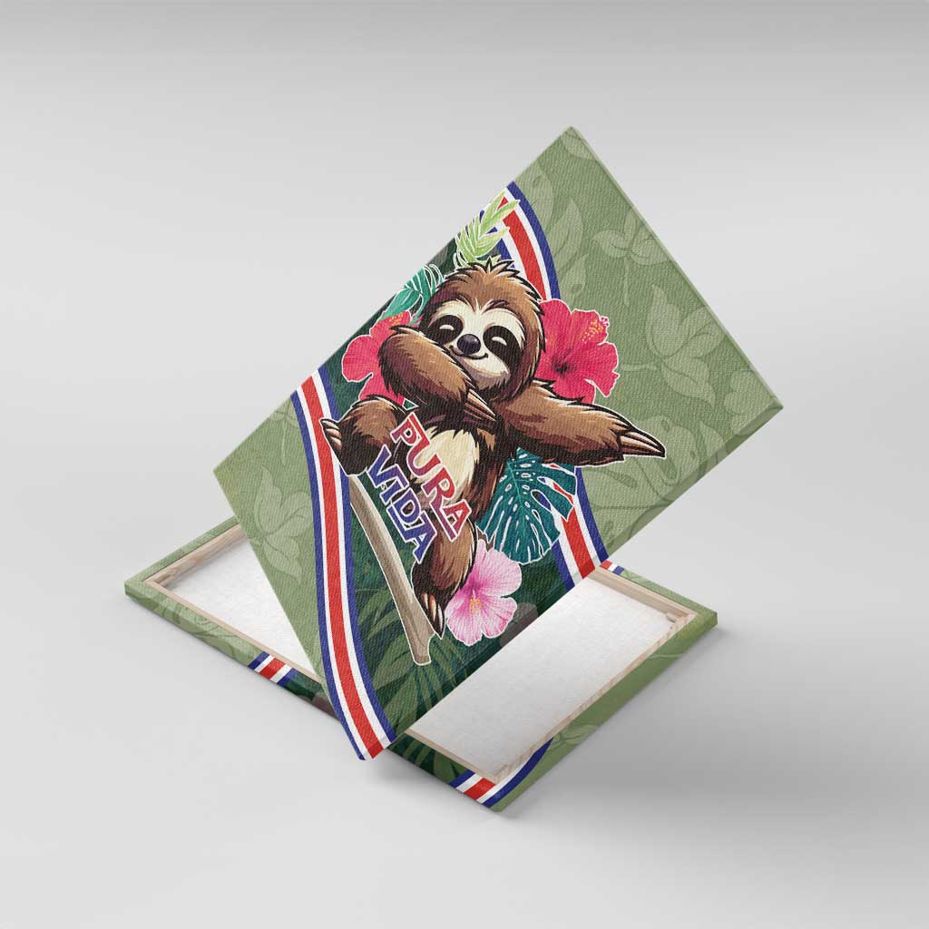 Costa Rica Canvas Wall Art Pura Vida Dabbing Sloth