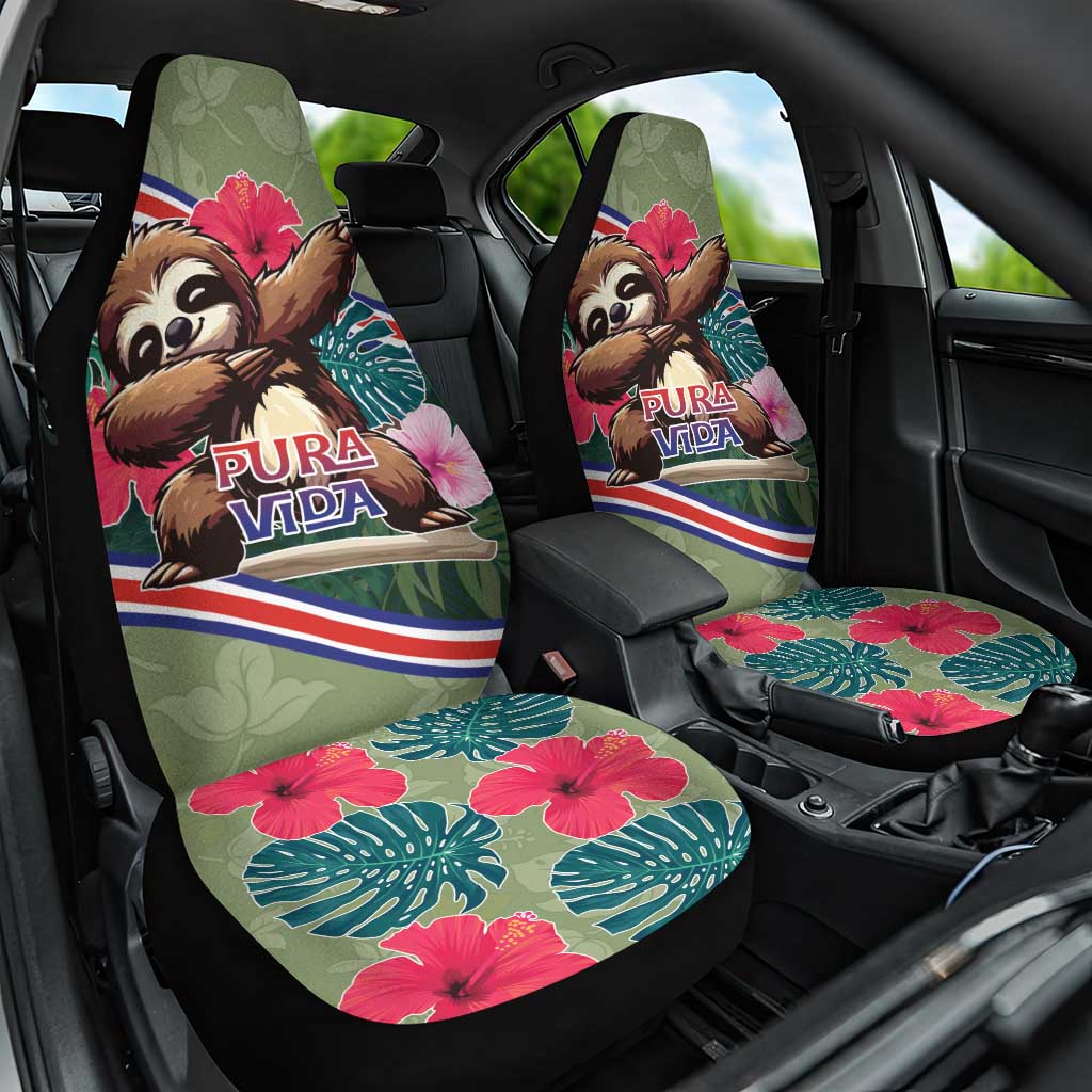 Costa Rica Car Seat Cover Pura Vida Dabbing Sloth