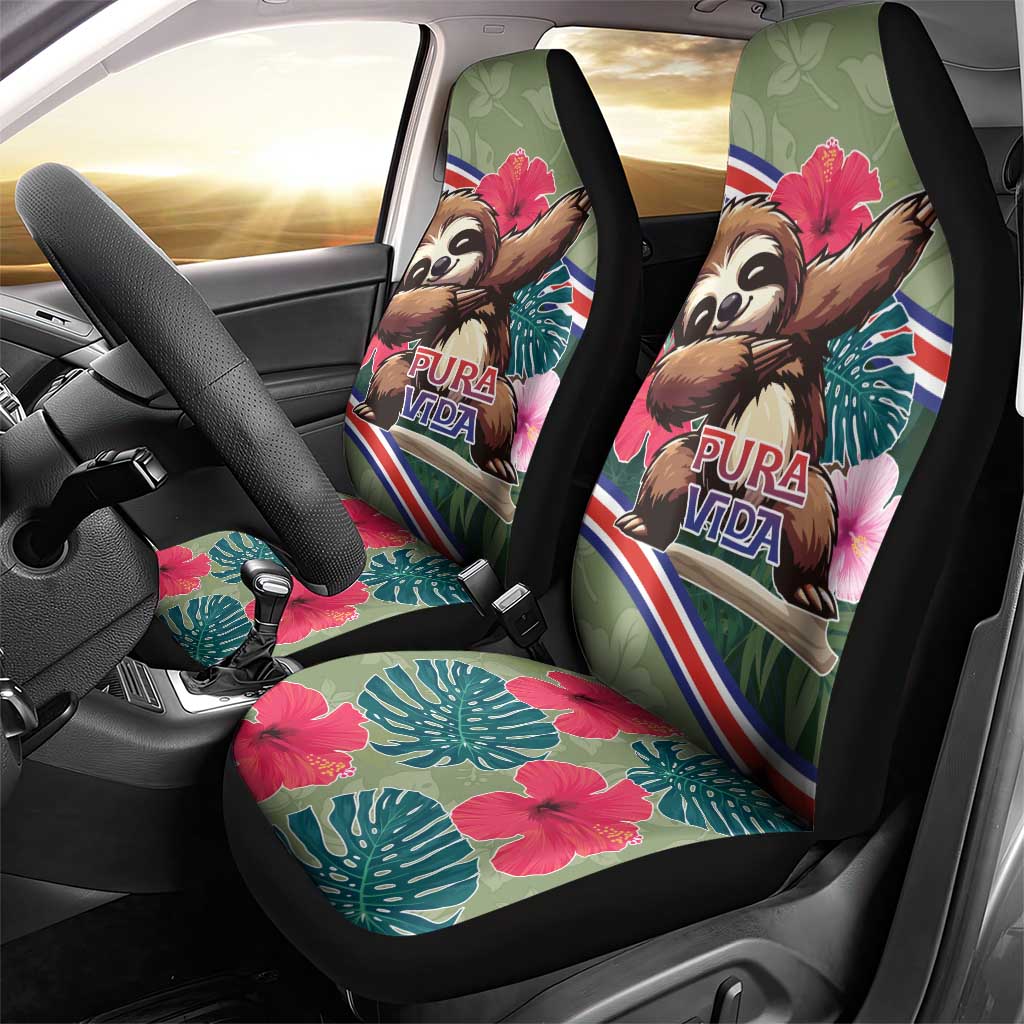 Costa Rica Car Seat Cover Pura Vida Dabbing Sloth