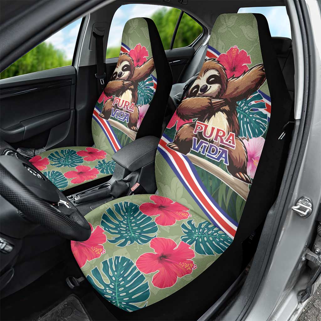 Costa Rica Car Seat Cover Pura Vida Dabbing Sloth