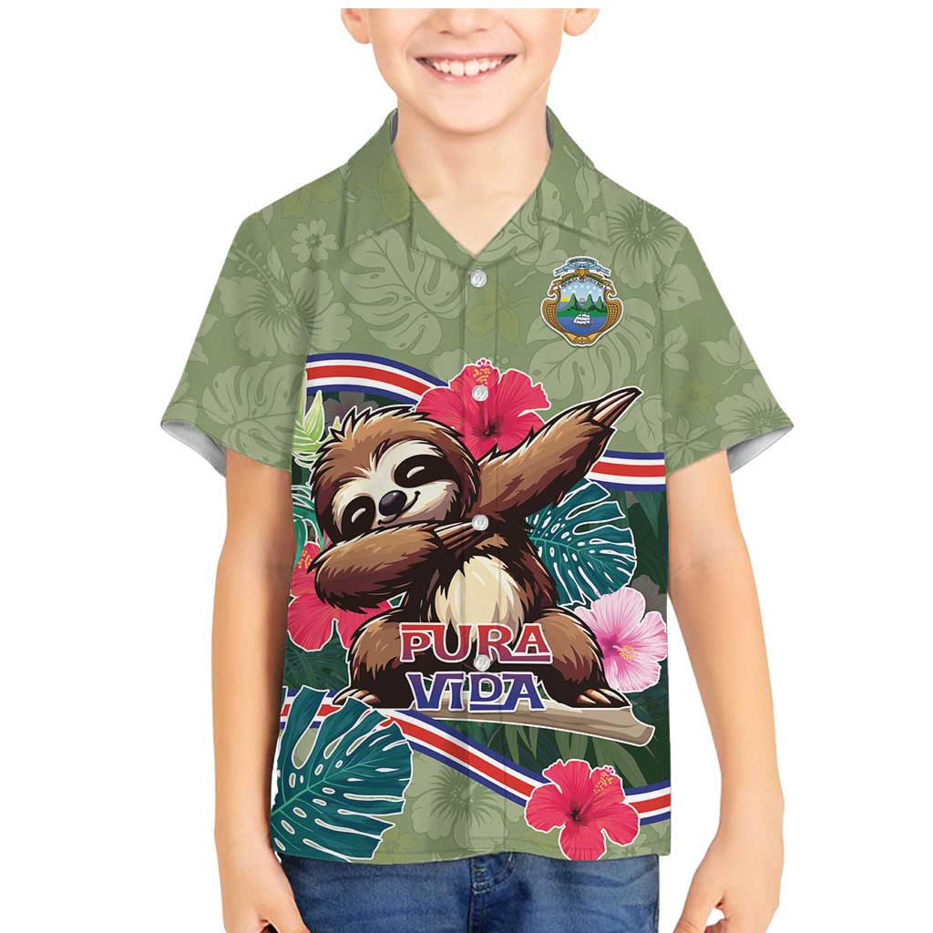 Costa Rica Family Matching Mermaid Dress and Hawaiian Shirt Pura Vida Dabbing Sloth