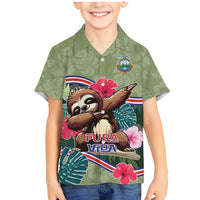 Costa Rica Family Matching Mermaid Dress and Hawaiian Shirt Pura Vida Dabbing Sloth