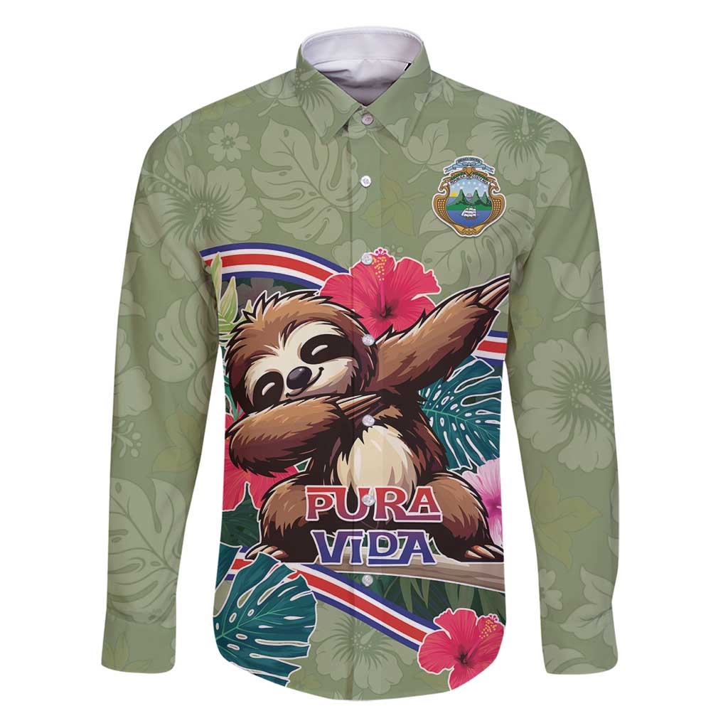 Costa Rica Family Matching Puletasi and Hawaiian Shirt Pura Vida Dabbing Sloth