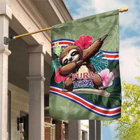 Costa Rica Garden Flag Pura Vida Dabbing Sloth