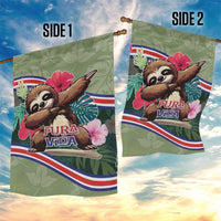 Costa Rica Garden Flag Pura Vida Dabbing Sloth