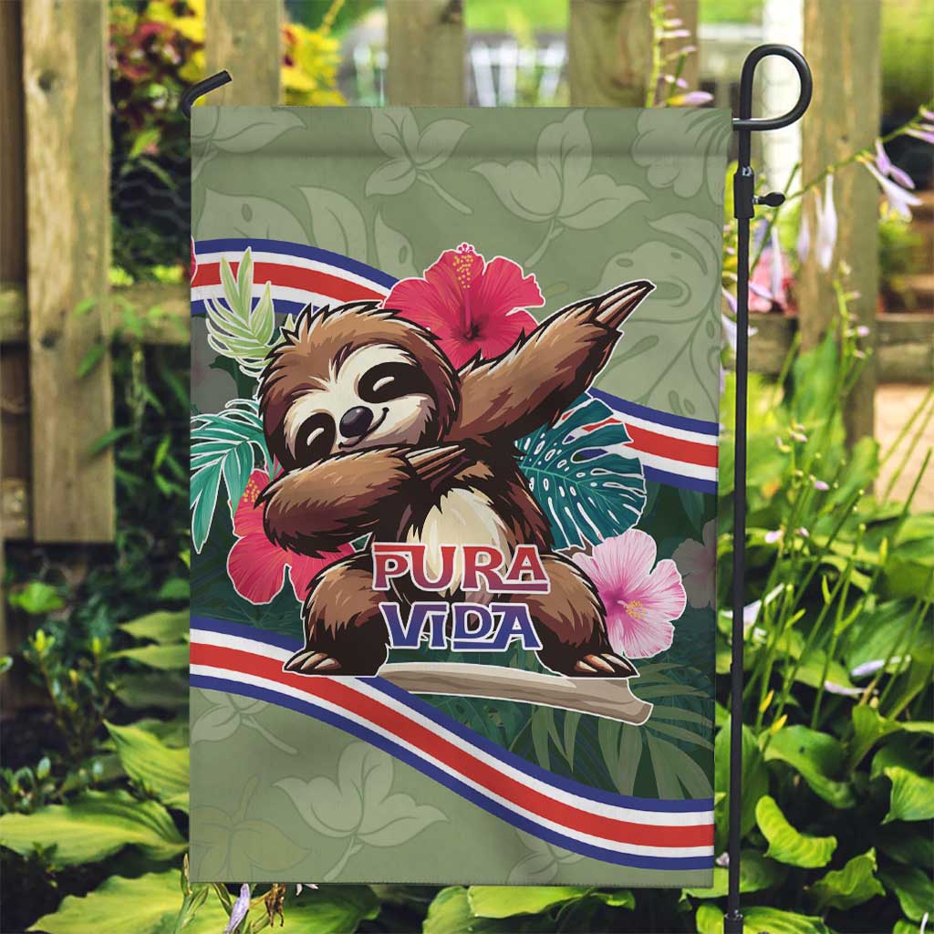Costa Rica Garden Flag Pura Vida Dabbing Sloth