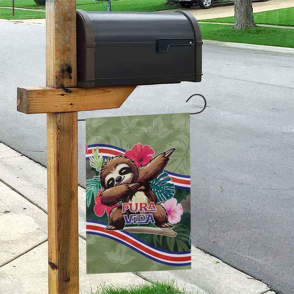 Costa Rica Garden Flag Pura Vida Dabbing Sloth